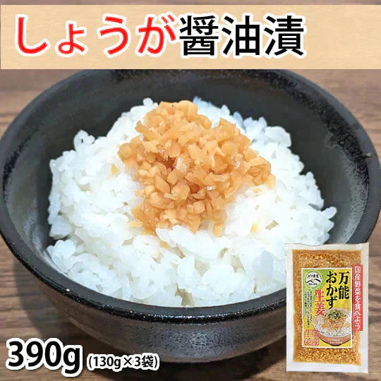 しょうが醤油漬け 国産 漬物 390g（130g×3袋） お取り寄せ お取り寄せグルメ 生姜 つけもの