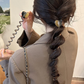 (A04キャメル)プリングヘアゴム くるくる ヘアアクセサリー ハート オシャレ 髪飾り ヘアゴム コイルポニー ワイヤーポニー まとめ髪 プチプラ