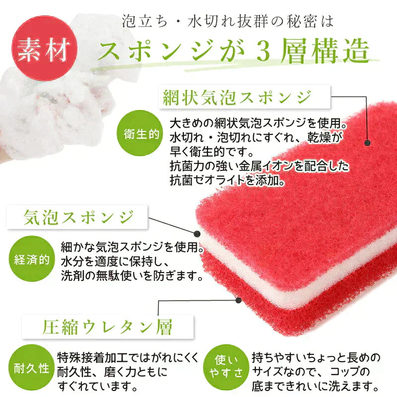 送料無料 ダスキン 台所用スポンジ ビタミンカラー6個セット(3色×2セット)