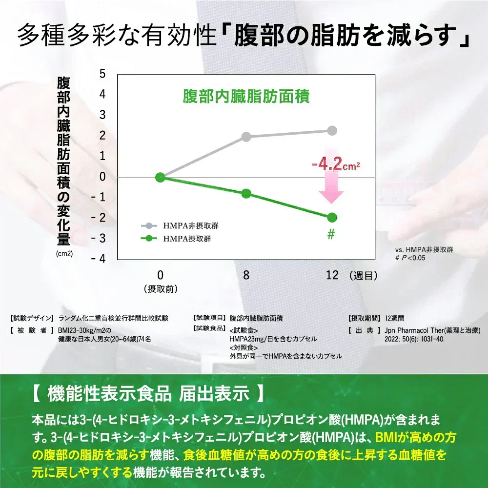 機能性表示食品 BMIと血糖値《約1ヶ月分》 腹部の脂肪や血糖値が気になる方へ　ダイエット サプリ BMI 血糖値 脂肪 食後血糖値　30粒入り