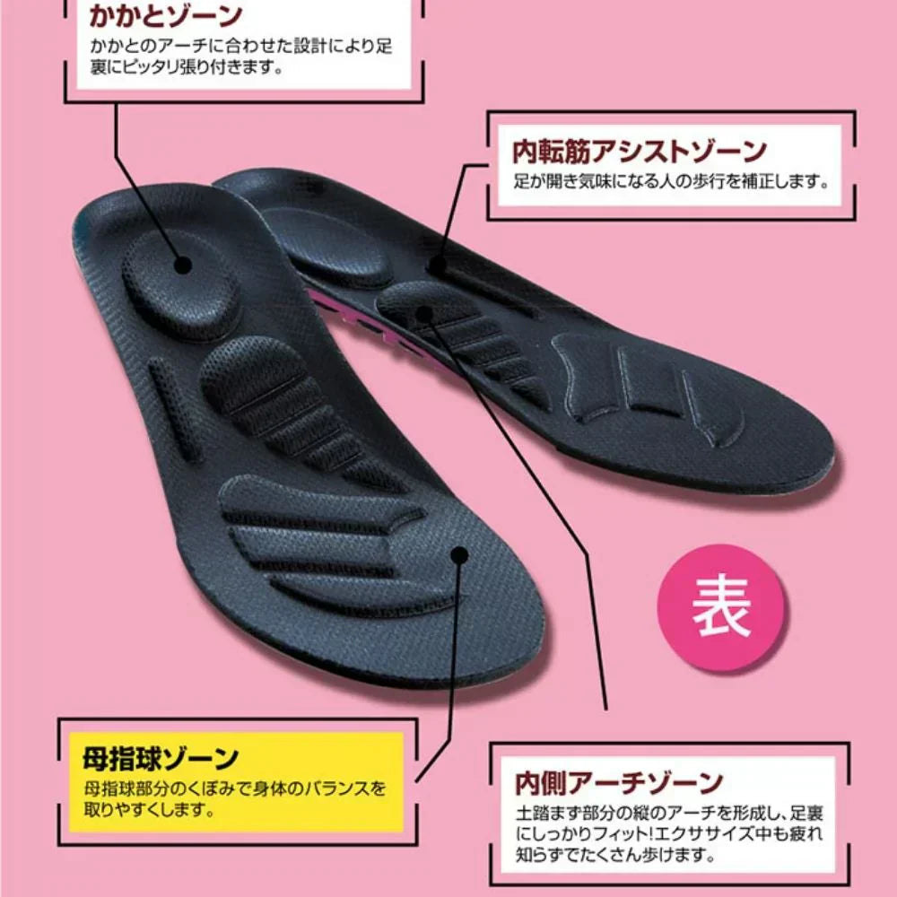 【お得２個セット】体幹筋エクササイズインソール ツインボール・Mサイズ(23.0-23.5cm) インソール靴　極薄素材　滑り止め ウォーキング　バランス　筋力UP　カロリー消費　O脚 ダイエット インソール 中敷き 体幹筋エクササイズインソール ツインボール ダイエットインソール 衝撃吸収 レディース ダイエットスニーカー ウォーキング 靴 アーチサポート 体幹筋 サポート 下半身 極薄 運動 美脚 ながら運動 靴 送料無料 ダイエット靴