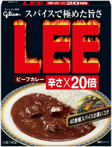 グリコ ビーフカレーLEE辛さ×20倍 180g パウチ 30個 (10個入×3 まとめ買い)