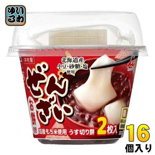 井村屋 お餅付きぜんざい 184g カップ 16個 (4個入×4 まとめ買い) デザート もち 餅