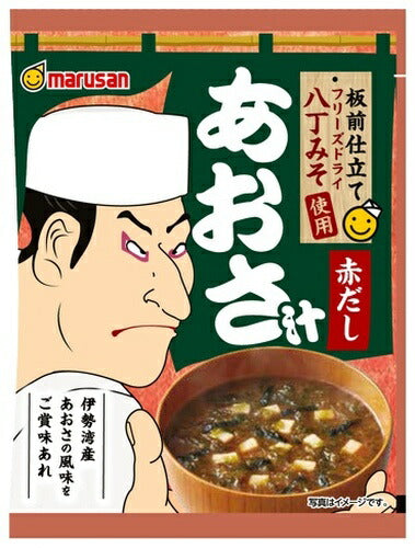 マルサン 板前仕立て 八丁みそ使用 赤だしあおさ汁 60食 (6食入×10 まとめ買い) インスタント