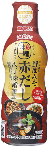 マルサンアイ だし香る鮮度みそ 八丁味噌使用赤だし 410g ボトル 16本 (8本入×2 まとめ買い)