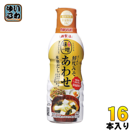 マルサンアイ だし香る鮮度みそ あわせ 410g ペットボトル 16本 (8本入×2 まとめ買い) 〔液みそ 液味噌 液体 みそ marusan 合わせ〕