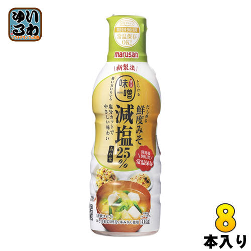 マルサンアイ だし香る鮮度みそ 減塩あわせ 410g ペットボトル 8本入 〔みそ marusan 合わせ 液みそ 液体 液味噌〕