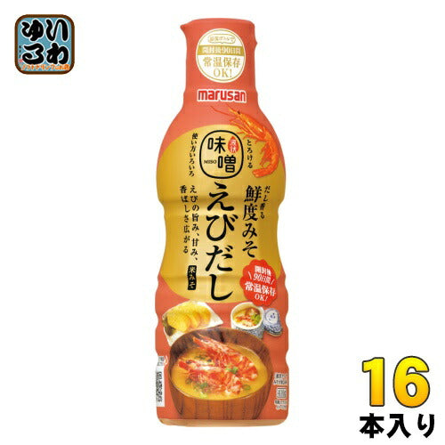 マルサンアイ だし香る鮮度みそ えびだし 410g ペットボトル 16本 (8本入×2 まとめ買い)