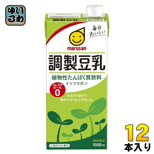 マルサンアイ 調製豆乳 1000ml 紙パック 12本 (6本入×2 まとめ買い) イソフラボン ソイミルク 1L