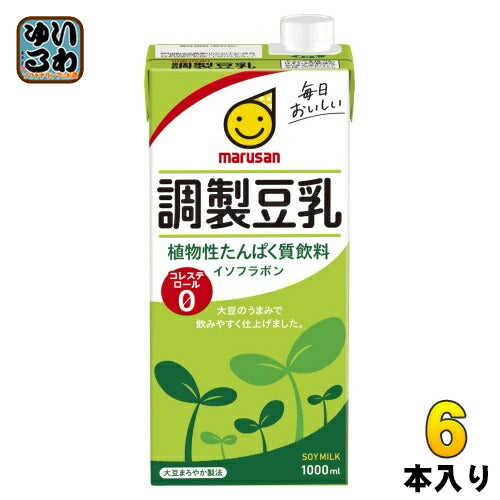 マルサンアイ 調製豆乳 1000ml 紙パック 6本入 イソフラボン ソイミルク 1L