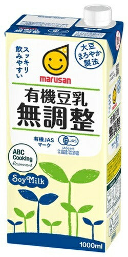 マルサンアイ 有機豆乳 無調整 1000ml 紙パック 18本 (6本入×3 まとめ買い) イソフラボン ソイミルク 1L