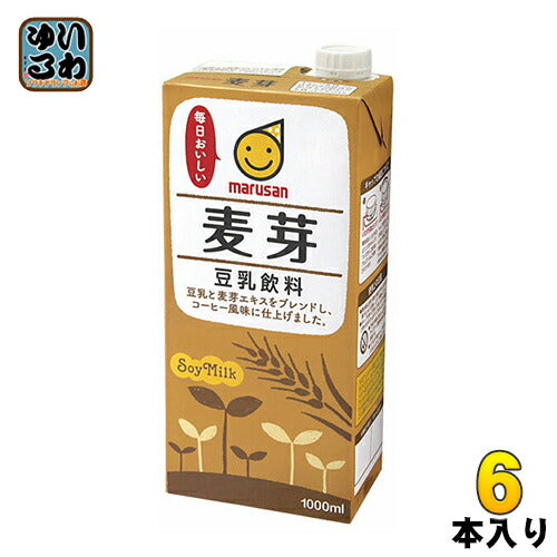 マルサンアイ 豆乳飲料 麦芽 1000ml 紙パック 6本入 イソフラボン