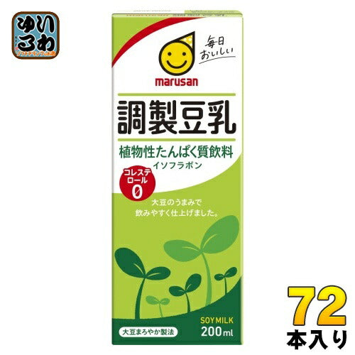 マルサンアイ 調製豆乳 200ml 紙パック 72本 (24本入×3 まとめ買い) 調整豆乳 ノンコレステロール豆乳 soya