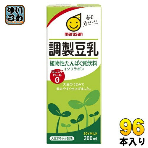 マルサンアイ 調製豆乳 200ml 紙パック 96本 (24本入×4 まとめ買い) 調整豆乳 ノンコレステロール豆乳 soya