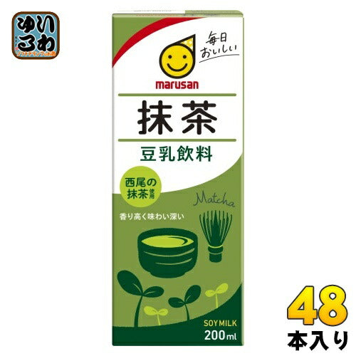マルサンアイ 豆乳飲料 抹茶 200ml 紙パック 48本 (24本入×2 まとめ買い) 豆乳飲料 イソフラボン 西尾の抹茶使用