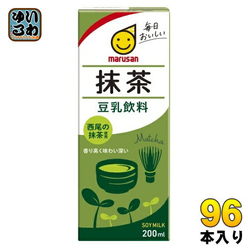 マルサンアイ 豆乳飲料 抹茶 200ml 紙パック 96本 (24本入×4 まとめ買い) 豆乳飲料 イソフラボン 西尾の抹茶使用