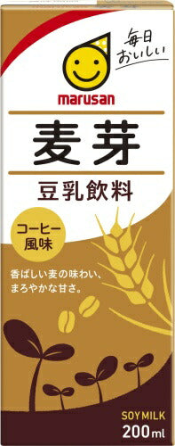 マルサンアイ 豆乳飲料 麦芽 200ml 紙パック 96本 (24本入×4 まとめ買い) 豆乳飲料 麦芽豆乳