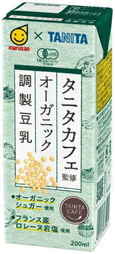 マルサンアイ タニタカフェ監修 オーガニック 調製豆乳 200ml 紙パック 96本 (24本入×4 まとめ買い) 〔JAS認証 有機 TANITA〕