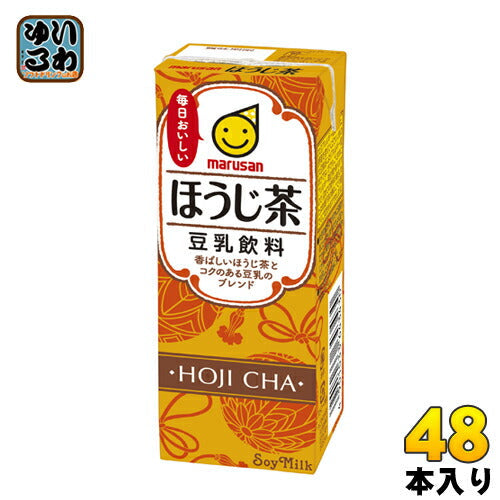 マルサンアイ 豆乳飲料 ほうじ茶 200ml 紙パック 48本 (24本入×2 まとめ買い) 焙じ茶 イソフラボン 〔豆乳飲料 ほうじ茶 soya milk ソイミルク〕
