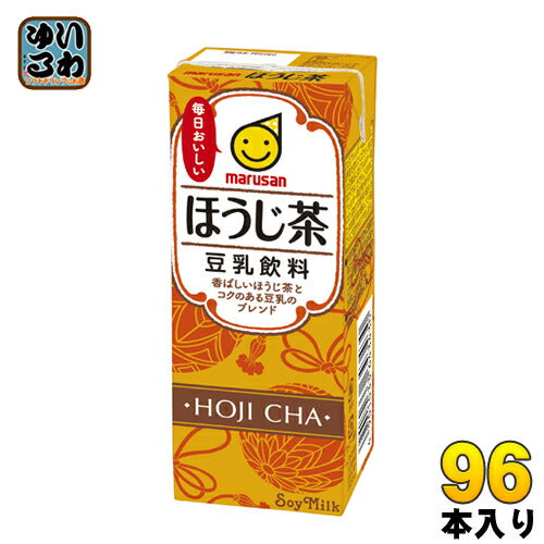 マルサンアイ 豆乳飲料 ほうじ茶 200ml 紙パック 96本 (24本入×4 まとめ買い) 焙じ茶 イソフラボン 〔豆乳飲料 ほうじ茶 soya milk ソイミルク〕