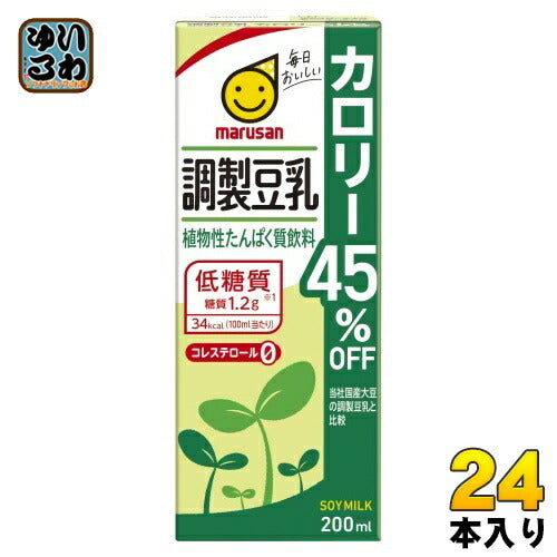 マルサンアイ 調製豆乳 カロリー45％オフ 200ml 紙パック 24本入 調製豆乳