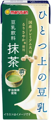 マルサンアイ ひとつ上の豆乳 豆乳飲料 抹茶 200ml 紙パック 72本 (24本入×3 まとめ買い) 豆乳 植物性ミルク