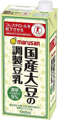 マルサンアイ 国産大豆の調製豆乳 1000ml 紙パック 18本 (6本入×3 まとめ買い) トクホ 特保