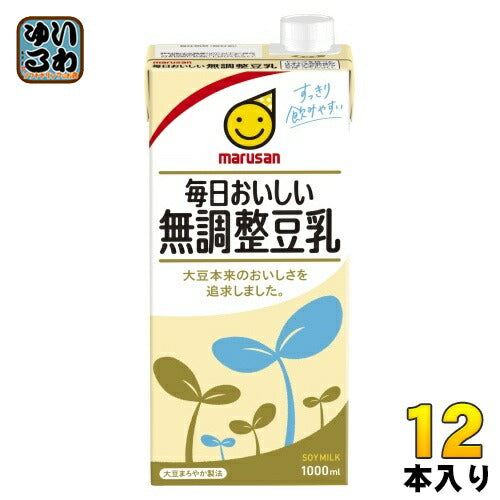 マルサンアイ 毎日おいしい無調整豆乳 1000ml 紙パック 12本 (6本入×2 まとめ買い) 無調整豆乳 イソフラボン ソイミルク 1L