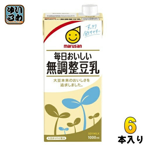 マルサンアイ 毎日おいしい無調整豆乳 1000ml 紙パック 6本入 無調整豆乳 イソフラボン ソイミルク 1L