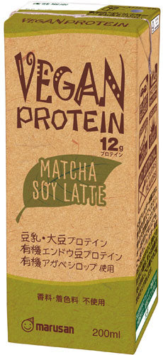 マルサンアイ ヴィーガン プロテイン 抹茶ソイラテ 200ml 紙パック 96本 (24本入×4 まとめ買い)