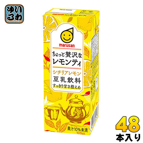 マルサンアイ 豆乳飲料 ちょっと贅沢なレモンティ シチリアレモン 200ml 紙パック 48本 (24本入×2 まとめ買い) イソフラボン