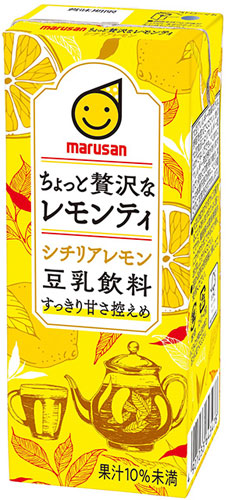 マルサンアイ 豆乳飲料 ちょっと贅沢なレモンティ シチリアレモン 200ml 紙パック 72本 (24本入×3 まとめ買い) イソフラボン