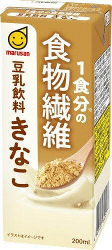 マルサンアイ 豆乳飲料 きなこ 1食分の食物繊維 200ml 紙パック 48本 (24本入×2 まとめ買い) 豆乳 イソフラボン 食物繊維