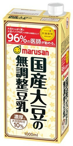 マルサンアイ 国産大豆の無調整豆乳 1000ml 紙パック 12本 (6本入×2 まとめ買い) イソフラボン ソイミルク 1L