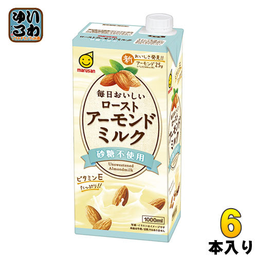 マルサンアイ 毎日おいしい ローストアーモンドミルク 砂糖不使用 1000ml 紙パック 6本入