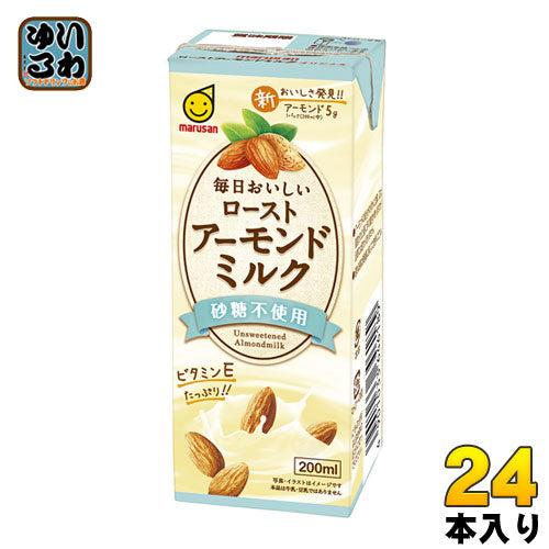 マルサンアイ 毎日おいしい ローストアーモンドミルク 砂糖不使用 200ml 紙パック 24本入