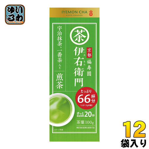 宇治の露製茶 京都福寿園 伊右衛門 抹茶入り煎茶 100g 12袋入