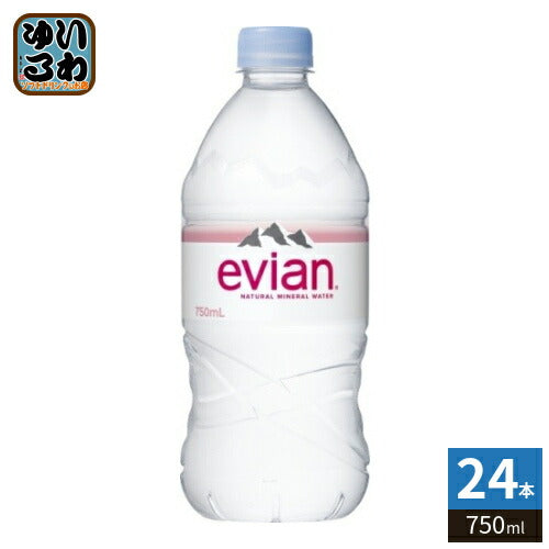 エビアン 750ml ペットボトル 24本 (12本入×2 まとめ買い) ナチュラル ミネラルウォーター 硬水 フランス産 evian 伊藤園 正規輸入品