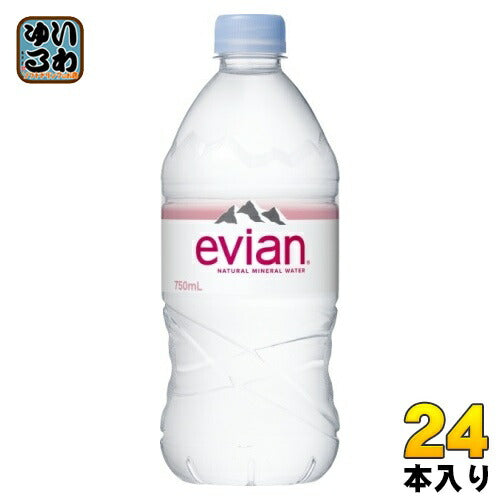 エビアン 750ml ペットボトル 24本 (12本入×2 まとめ買い) ナチュラル ミネラルウォーター 硬水 フランス産 evian 伊藤園 正規輸入品
