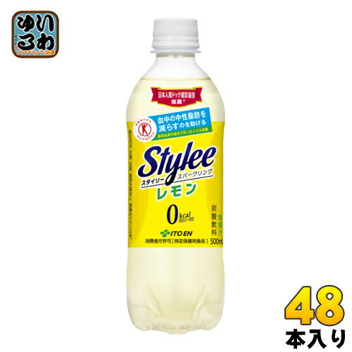 伊藤園 スタイリースパークリング レモン 500ml ペットボトル 48本 (24本入×2 まとめ買い) 〔トクホ　炭酸飲料〕