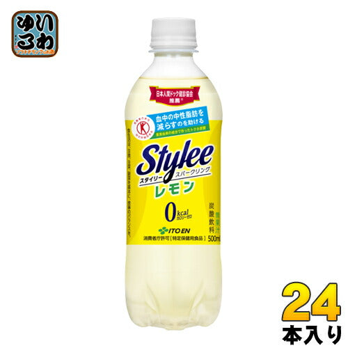 伊藤園 スタイリースパークリング レモン 500ml ペットボトル 24本入 〔トクホ　炭酸飲料〕