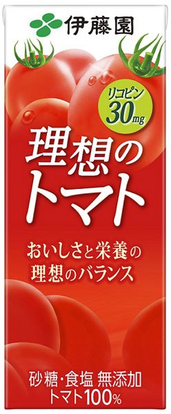 伊藤園 理想のトマト 200ml 紙パック 72本 (24本入×3 まとめ買い) 〔トマトジュース〕