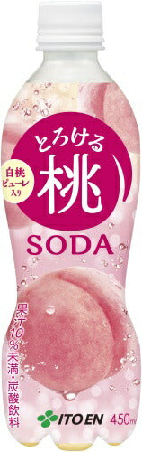 伊藤園 とろける桃ソーダ 450ml ペットボトル 24本入 炭酸飲料 果汁炭酸