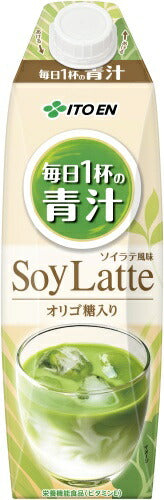 伊藤園 毎日1杯の青汁 ソイラテ 屋根型キャップ付き 1L 紙パック 12本 (6本入×2 まとめ買い) 青汁飲料 栄養機能食品