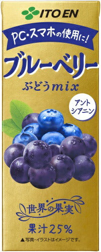 伊藤園 ブルーベリーぶどうmix 200ml 紙パック 48本 (24本入×2 まとめ買い) 果汁飲料 ブルーベリー 葡萄 アントシアニン