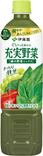 伊藤園 充実野菜 緑の野菜ミックス 740g ペットボトル 30本 (15本入×2 まとめ買い) 野菜ジュース 鉄分補給 食塩不使用