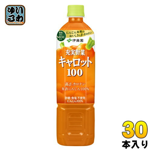 伊藤園 充実野菜 キャロット100 740g ペットボトル 30本 (15本入×2 まとめ買い) 野菜ジュース 朱衣にんじん
