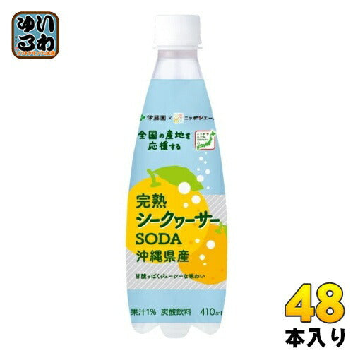 伊藤園 ニッポンエール 沖縄県産 完熟シークヮーサー 410ml ペットボトル 48本 (24本入×2 まとめ買い) 炭酸飲料 ソーダ