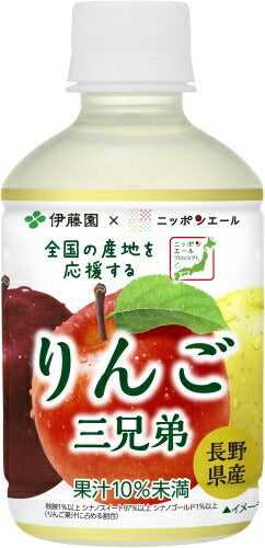 伊藤園 ニッポンエール 長野県産りんご 280g ペットボトル 48本 (24本入×2 まとめ買い) 果汁飲料 リンゴジュース