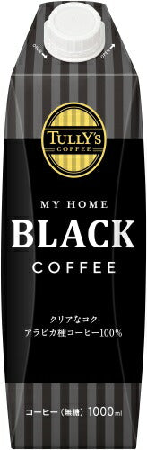 伊藤園 タリーズコーヒー マイホーム ブラックコーヒー 屋根型キャップ付き 1L 紙パック 12本 (6本入×2 まとめ買い) コーヒー飲料 無糖 大容量